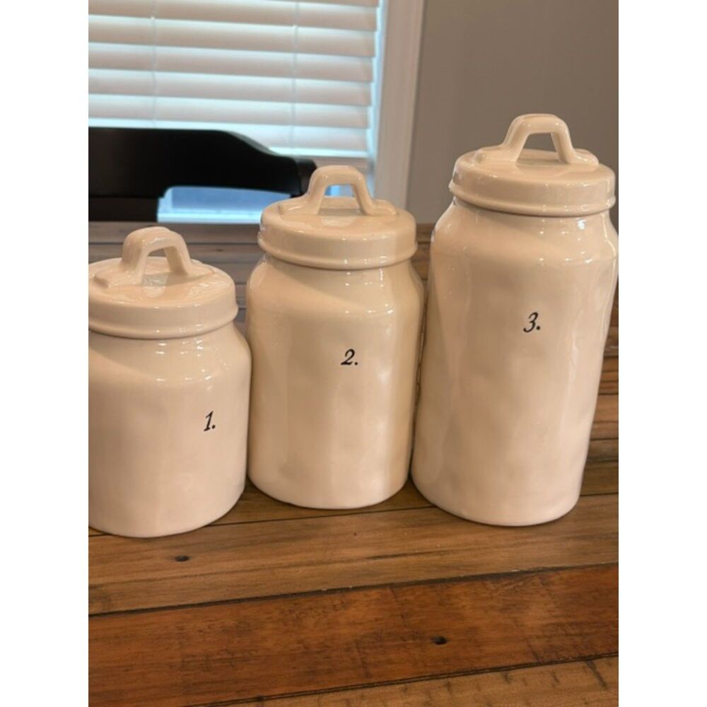 Rae Dunn Artisan Collection 1. 2. 3. Canister Set HTF NWT